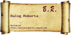 Balog Roberta névjegykártya